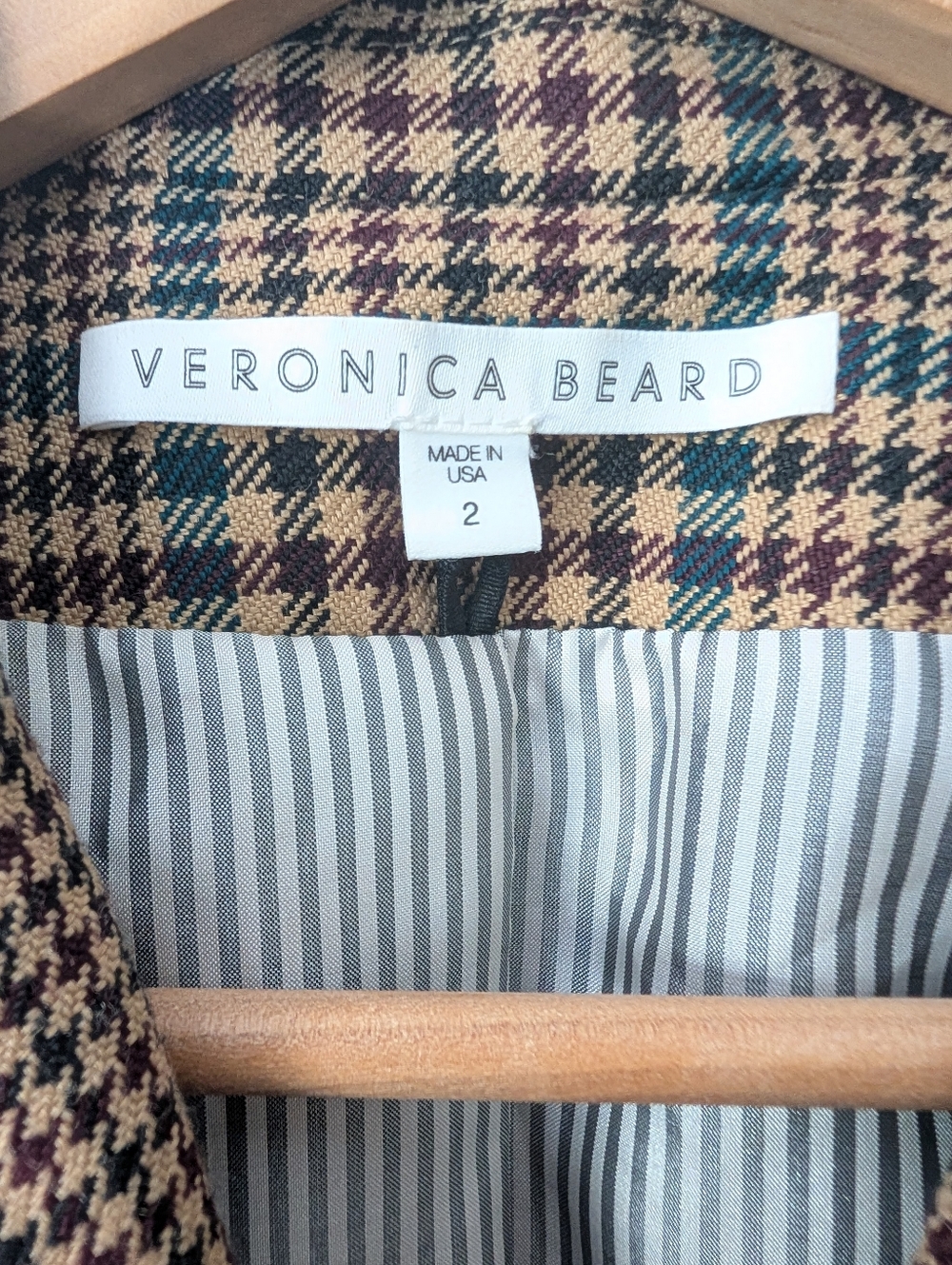 Veronica Beard Miller SUIT Dickey Jacket Blazer & Pants Wool Houndstooth Size 2 - Picture 8 of 16